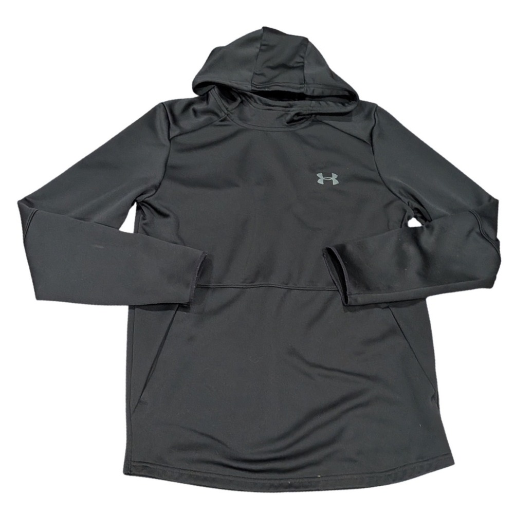 Under Armour Black Pullover Hoodie Activewear Sweatshirt Mens M Athletic Sporty